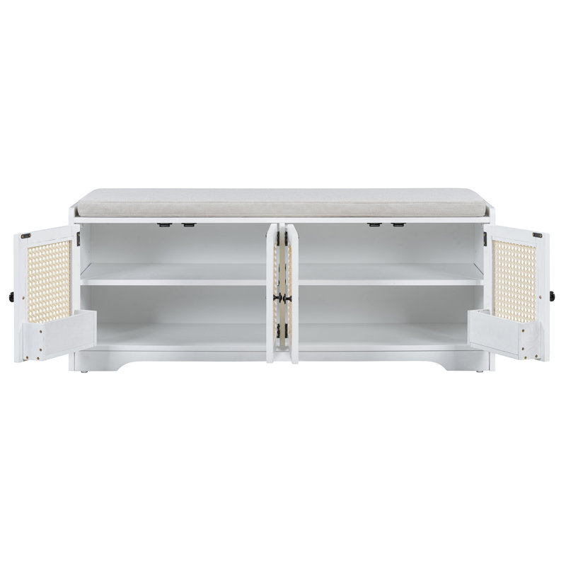 Banc à chaussures, Beige / Blanc