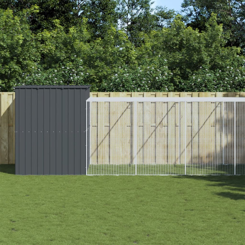 Niche pour chien en métal, H 71,3 po x l 84,3 po x P 99,6 po, Gris anthracite