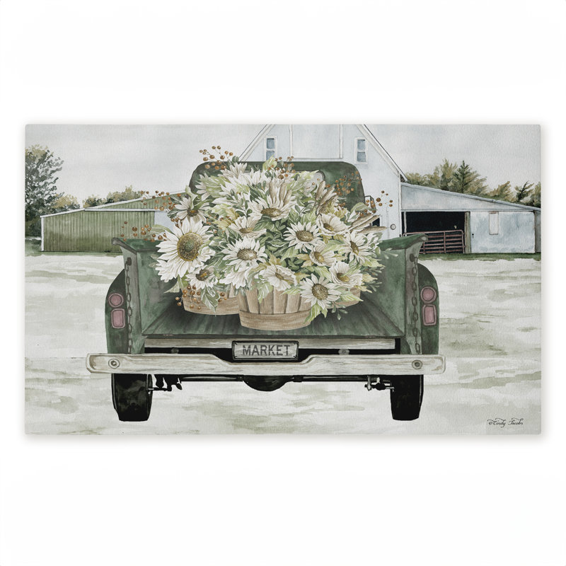 Tapis d'extérieur imprimé à fleurs Country Country, par Cindy Jacobs, 18 po x 30 po, Livraison champêtre
