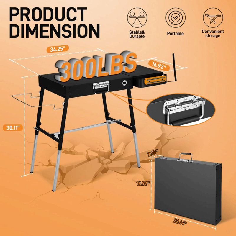 Table de barbecue pliante d'extérieur