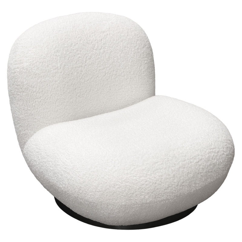 Chaise d'appoint pivotante en simili peau de mouton Simone