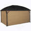 Hgazebo avec rideaux, pavillon avec toit en acier de 164,5 po x l 116,25 po x 110,25 po