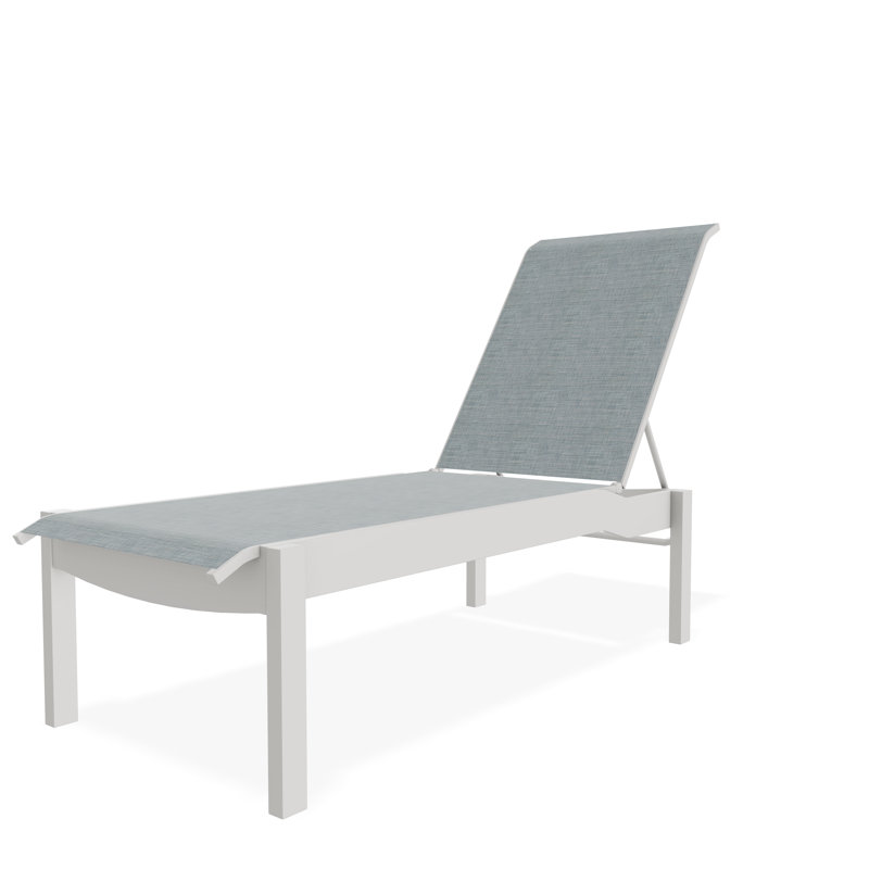 Chaise longue sans accoudoirs empilable en polymère avec accoudoirs Leeward, Neige, Breloque