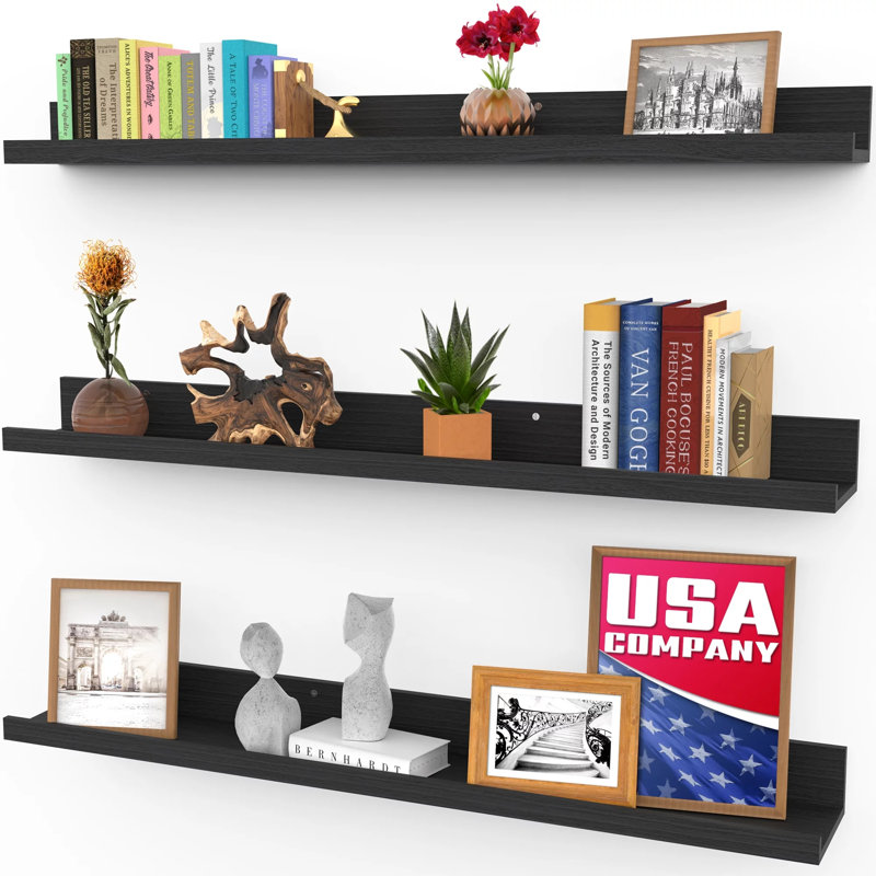 Ensemble de 3 tablettes flottantes, Noir
