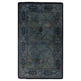 Overdyed Hand Knotted Wool Area Rug in Gray