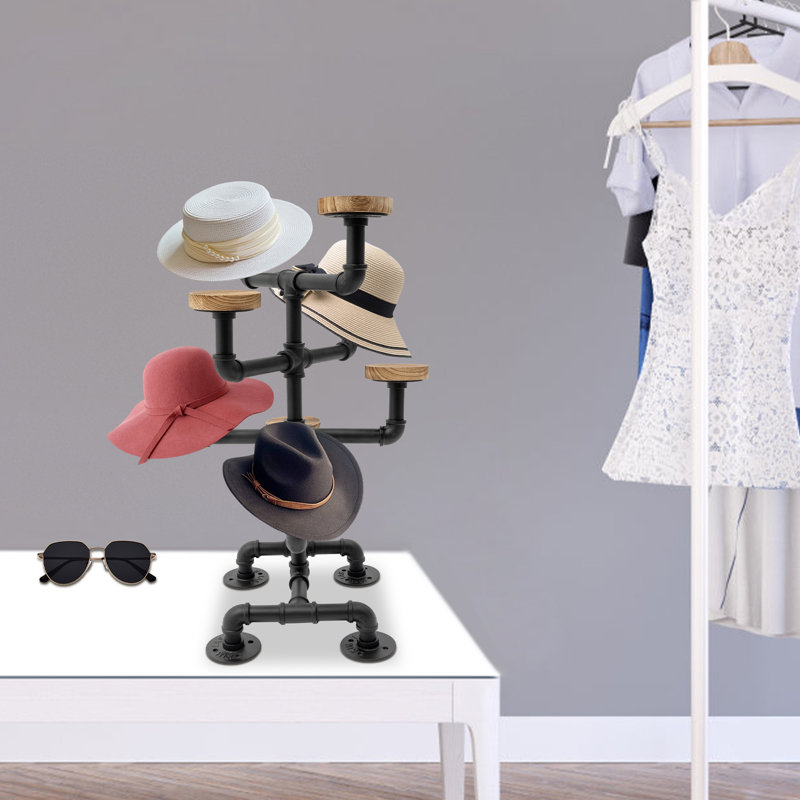 Porte-chapeaux avec 8 cintres ronds