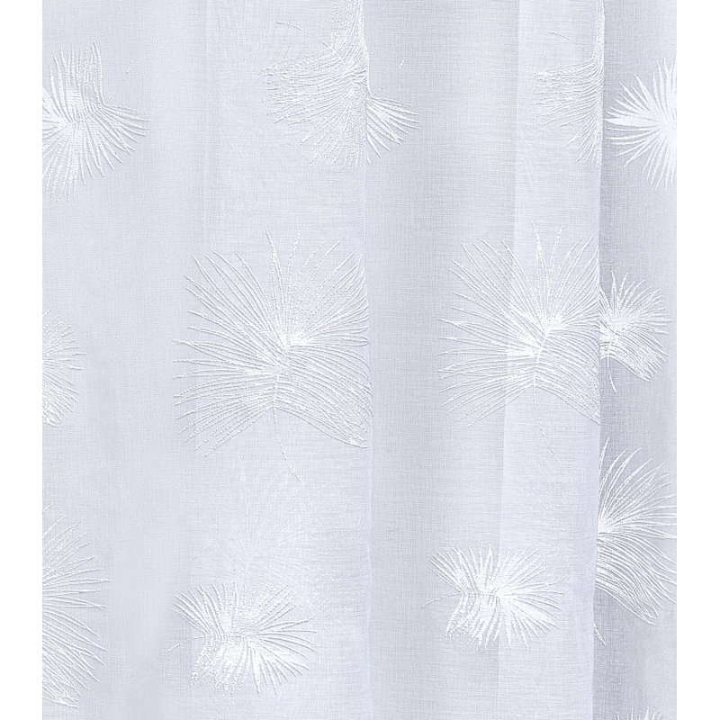 Casandra Sheer Curtain Single Panel, 145 W x 137 D cm, White