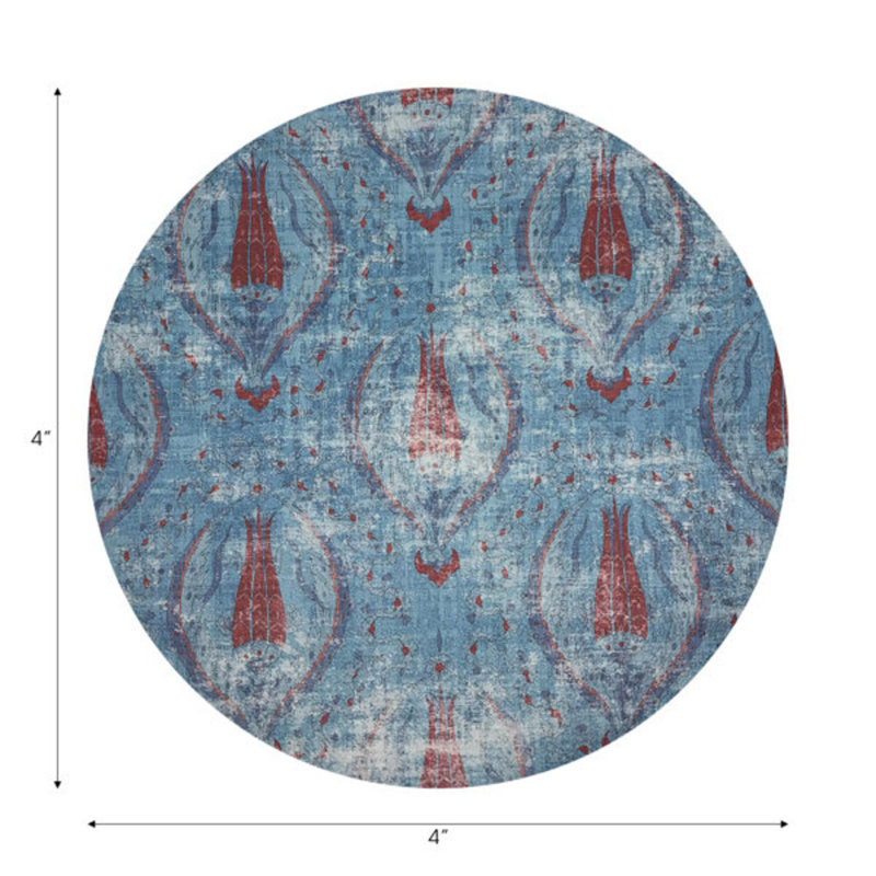 Sous-verres ronds Byzantine, Bleu