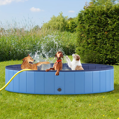 Foldable Dog Pool For Large Dogs – Hard Plastic, Collapsible & Portable Swimming Pool For Pets, Indoor & Outdoor Use, Easy Setup For Home, Travel, Camping, Or Bathing