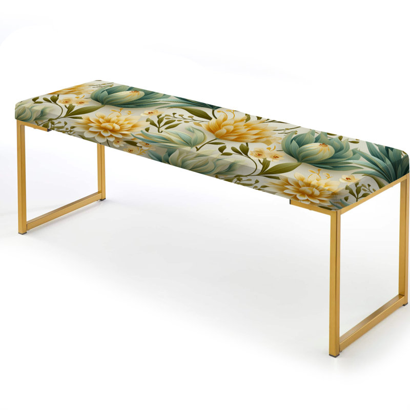 Banc rembourré à motif floral II