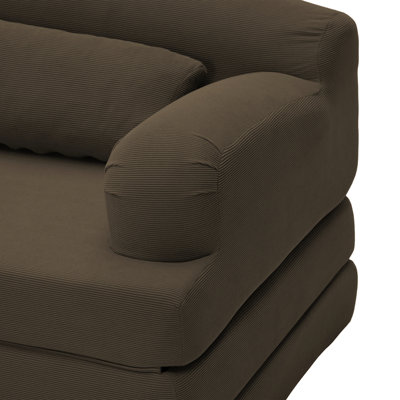Foldable Corduroy Loveseat Sleeper Sofa Bed - High-Density Foam Convertible Couch