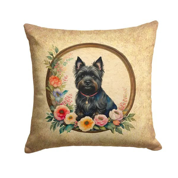 Coussin décoratif Cairn Terrier and Flowers