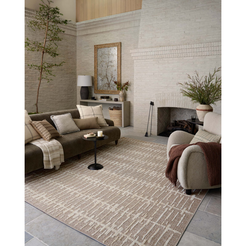 Amber Lewis x Loloi Bexley Taupe / Natural Area Rug, Rectangle 5' x 7'6"