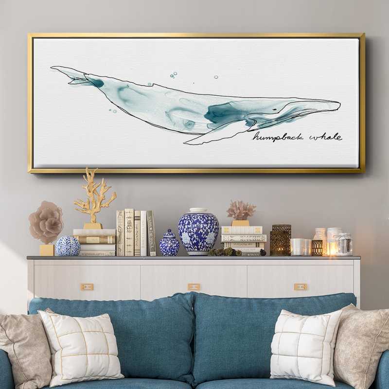 Baleine II - toile encadrée, H 20 po x l 50 po