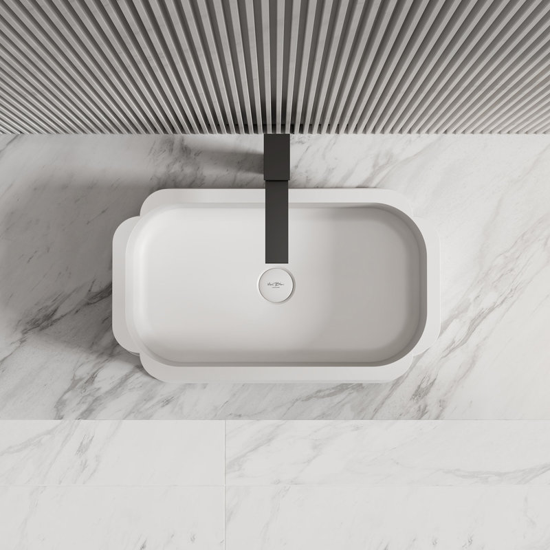 Lavabo vasque à surface solide Monblari Chloe Series blanc mat