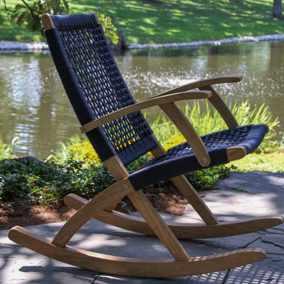 Chaise berçante en bois massif Brayson
