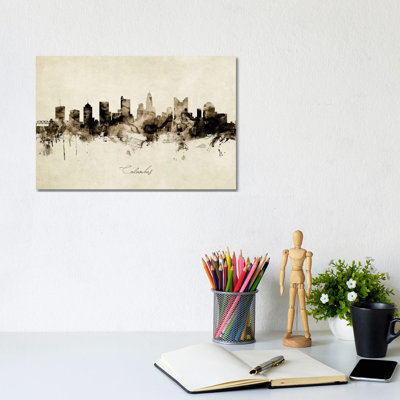 «Columbus Ohio Skyline» par Michael Tompsett, impression sur toile tendue