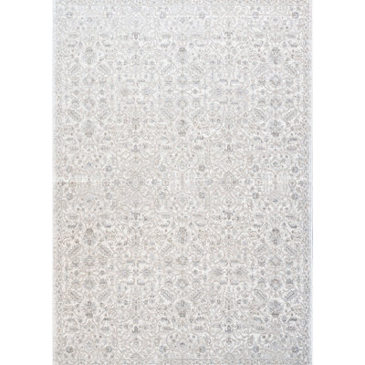 Elias Ivory, Gray, And Beige Viscose Area Rug