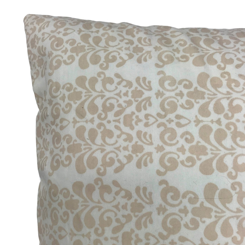 Damask Cotton Reversible Throw Pillow