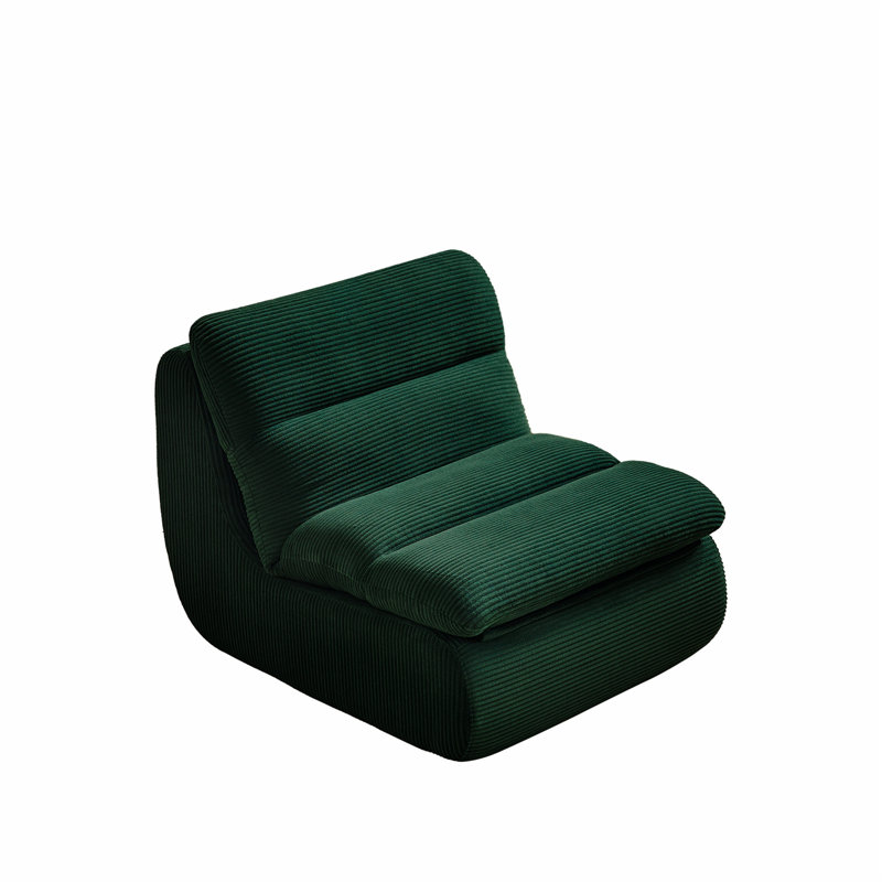 Modern Corduroy Recliner Chair with Ottoman for Small Spaces and Ultimate Relaxation, Green