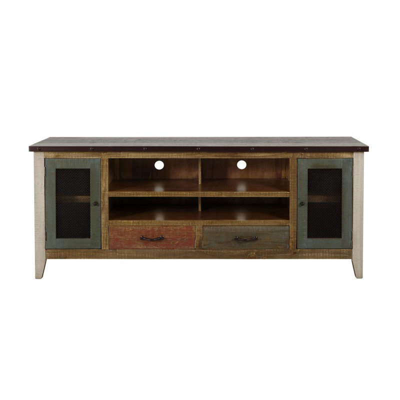 Meuble télé en bois massif Lupita, 76"