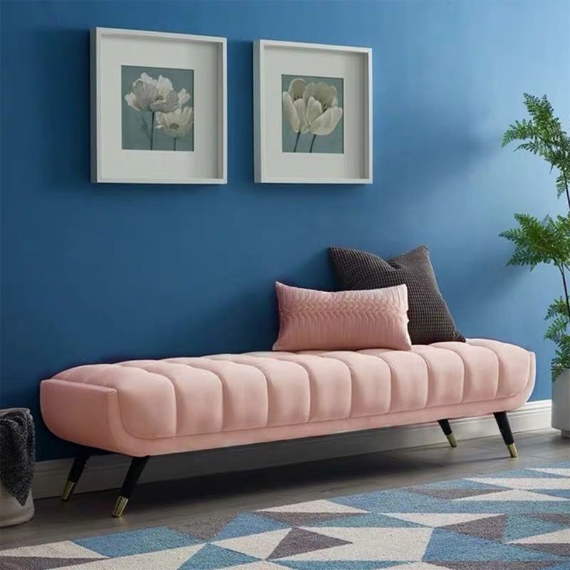 Banc avec revêtement, Rose, H 17,72 po x l 47,24 po x P 17,72 po