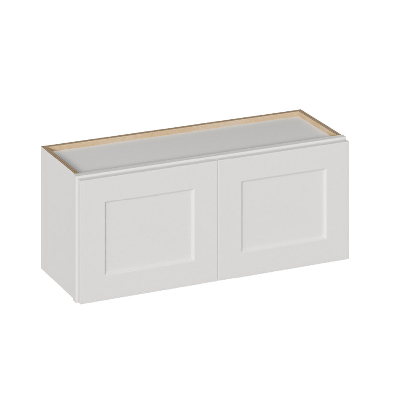 Solid Wood Shaker Short Wall Cabinet – 36"W X 12"D X 15"H, Painted White, Ready-To-Assemble  Kitchen Cabinet