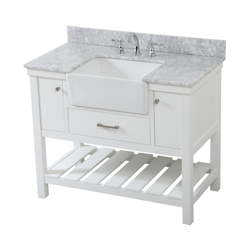 Ensemble de meuble-lavabo simple 42 po Pelaghia, Blanc