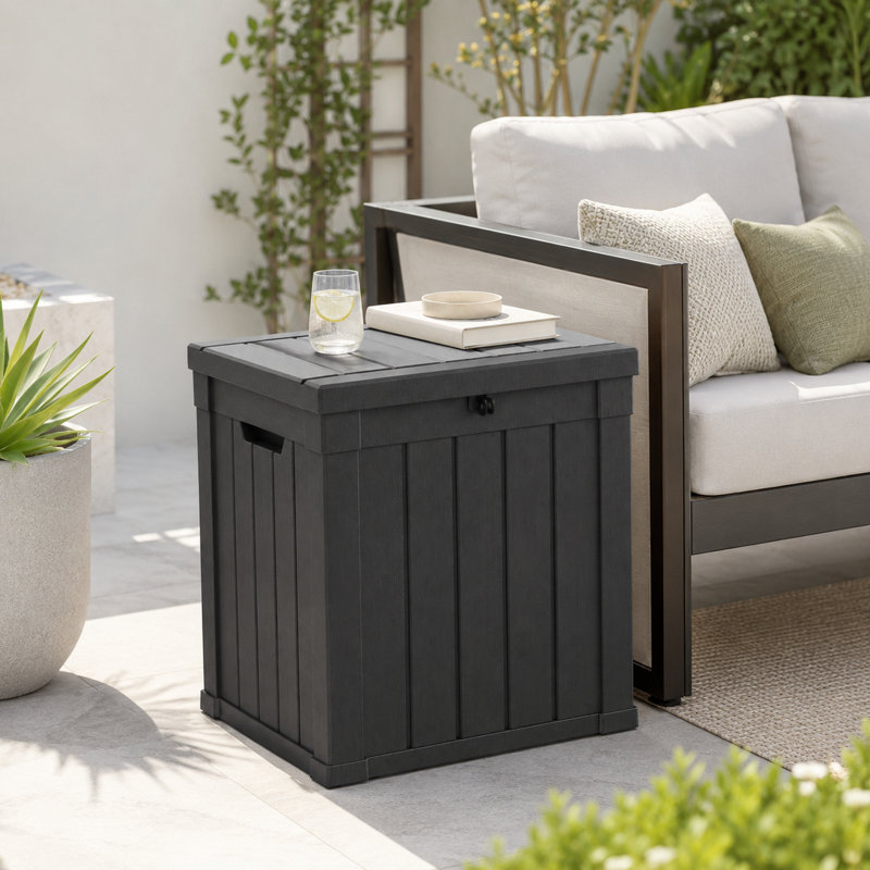 Water Resistant Resin Lockable Deck Box