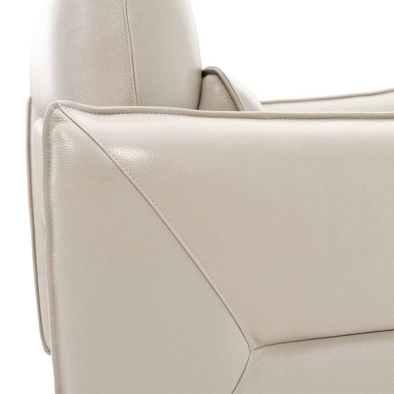 Mia Bella Sectional, Gray Genuine Leather