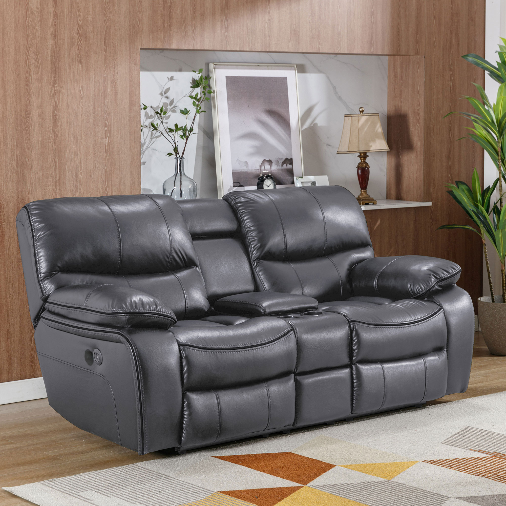 Latitude Run® Herriman 70.5 Contemporary Microfiber Push Button Power  Reclining Loveseat & Reviews