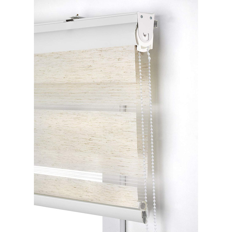 Semi Sheer Zebra Shades, Ecru, 175 cm L x 140 cm W