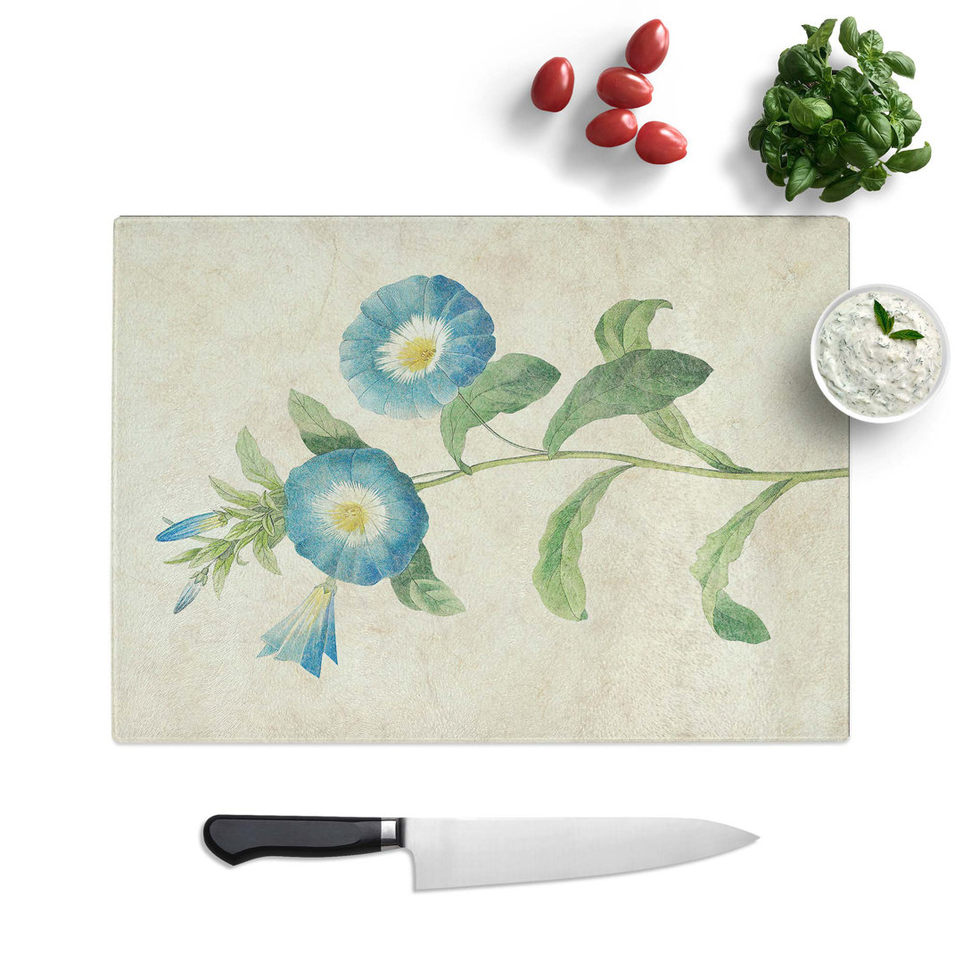 Glass Field Bindweed Flowers by Pierre-Joseph Redoute Chopping Board