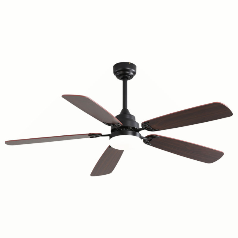 Ventilateur de plafond Mihane avec lumières DEL, Noir, Brun