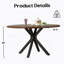 Table de salle à manger 47,2 "en bois massif pour 4 à 6 personnes avec base piédestal entrecroisée-322085304-322085287