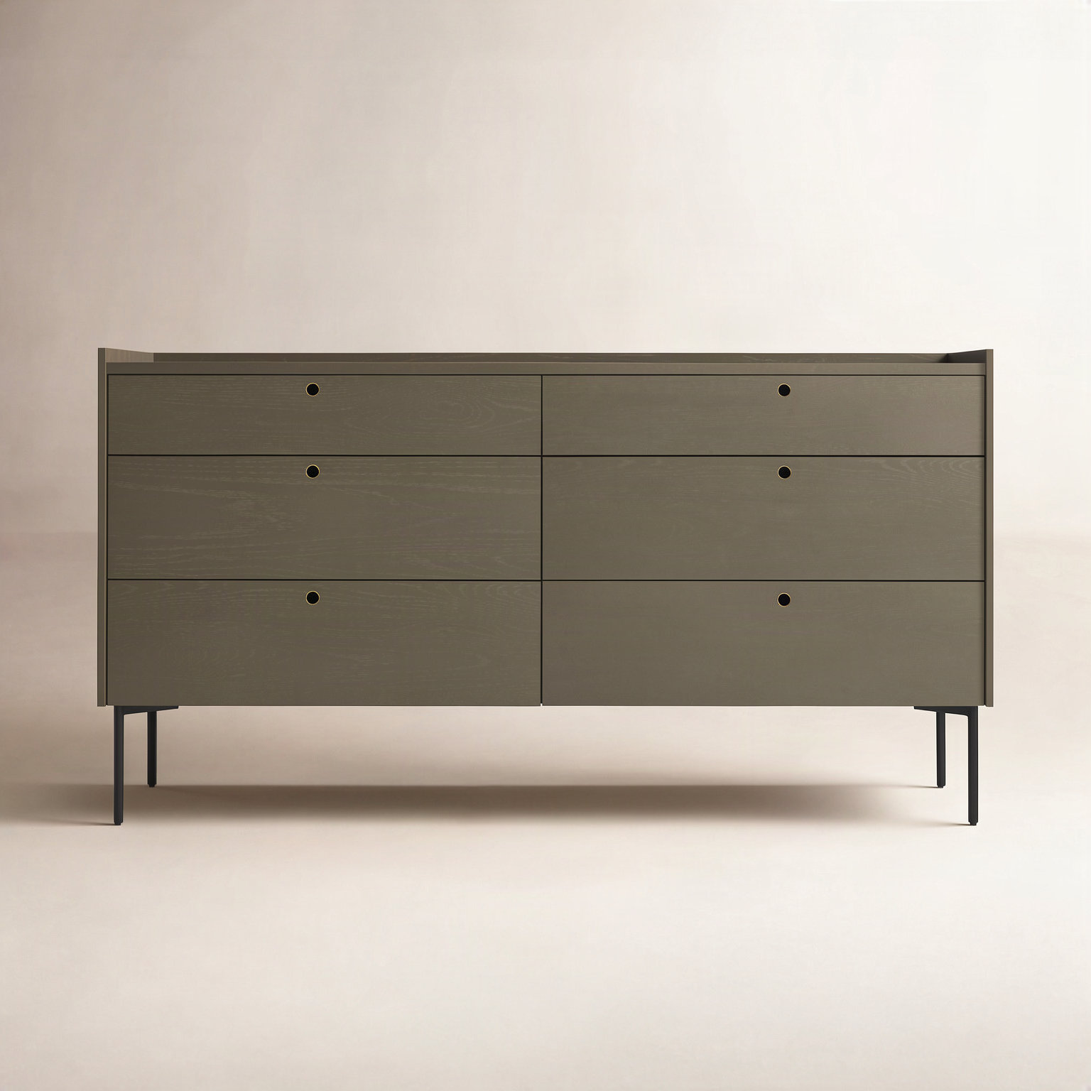 Peek 6 - Drawer Double Dresser, Dark Olive