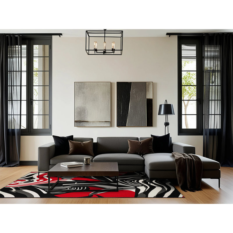 Obsidian Glow Rug, Square 5'