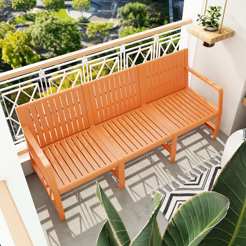 Mobilier d'intérieur/extérieur 3 places en polypropylène brun abricot, léger et ultra-résistant, facile à installer pour se détendre au bord de la piscine, brun, 1 pièce, extérieur en polypropylène, imperméable, profil mince, petit