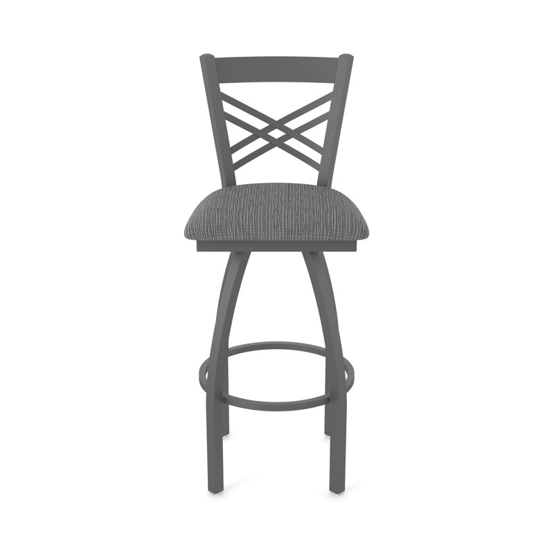 Catalina 36" Swivel Bar Stool, Fabric-Graph Coal, Pewter