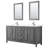 Daria 72'' Double Bathroom Vanity with Carrara Marble Top with Mirror-1077856330-1077856369