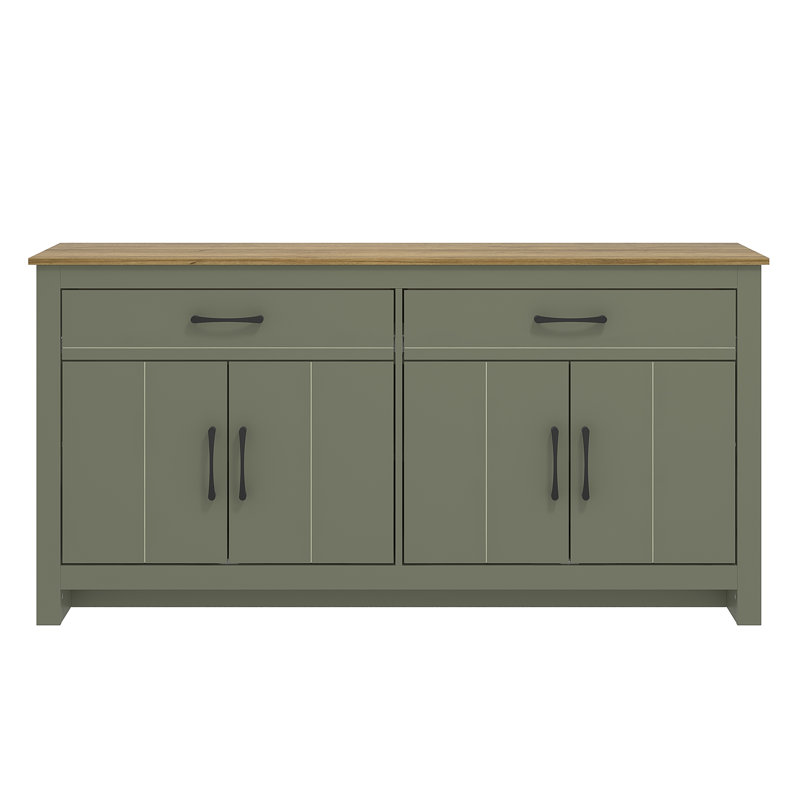 4 Door 2 Drawer Multifunctional Sideboard, Kale Green