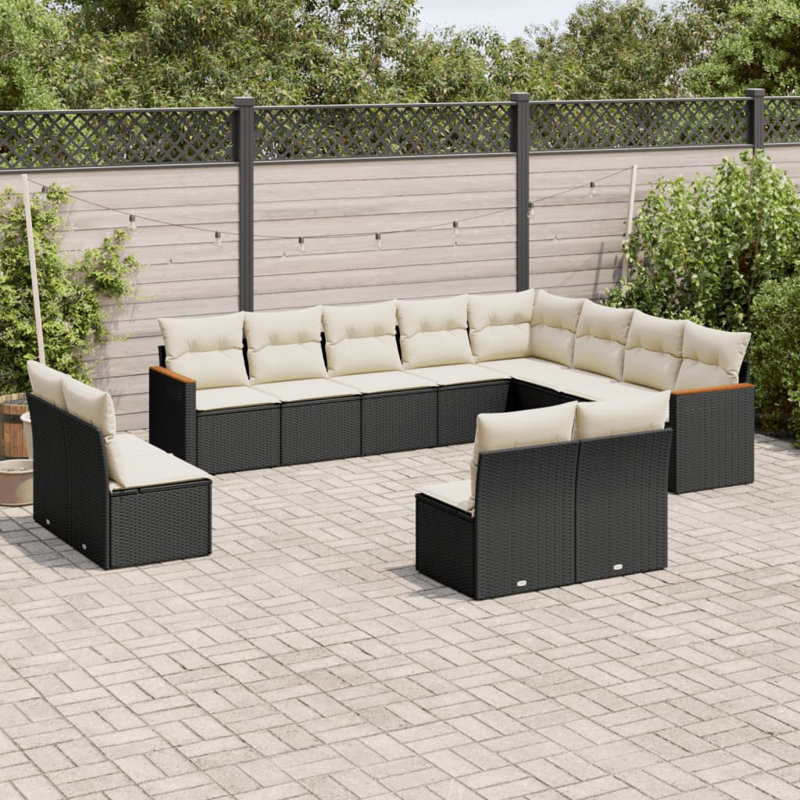 Grand canapé modulaire en rotin PE Vidaxl
