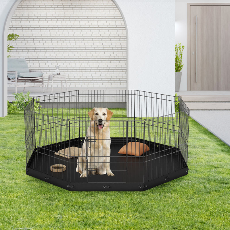 VEVOR 24" Foldable Metal Dog Playpen with Bottom Pad