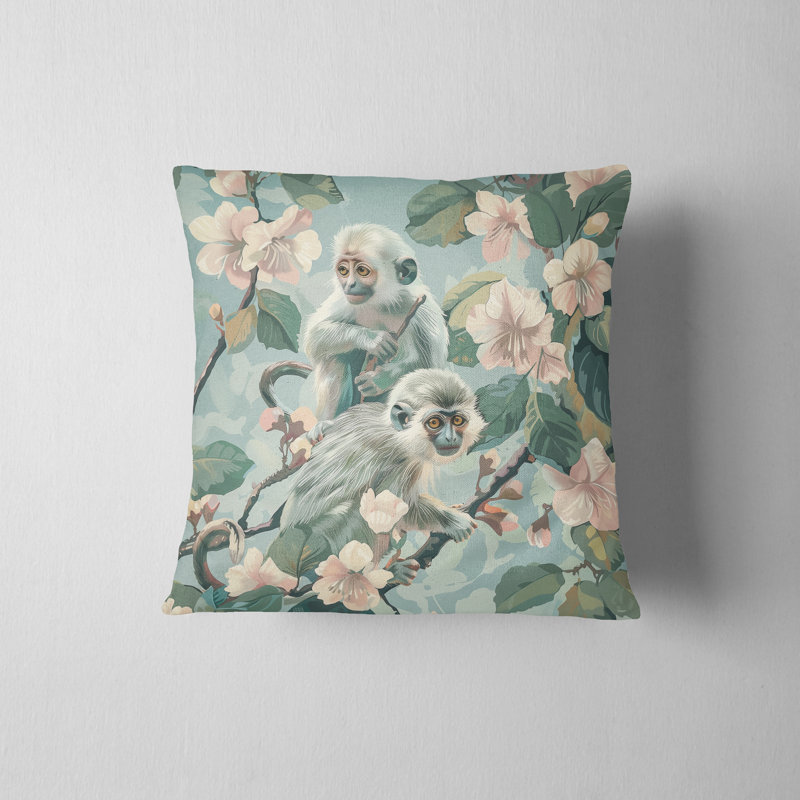 Pastel Jungle Reversible Pillow Cover, 18"H x 18"W