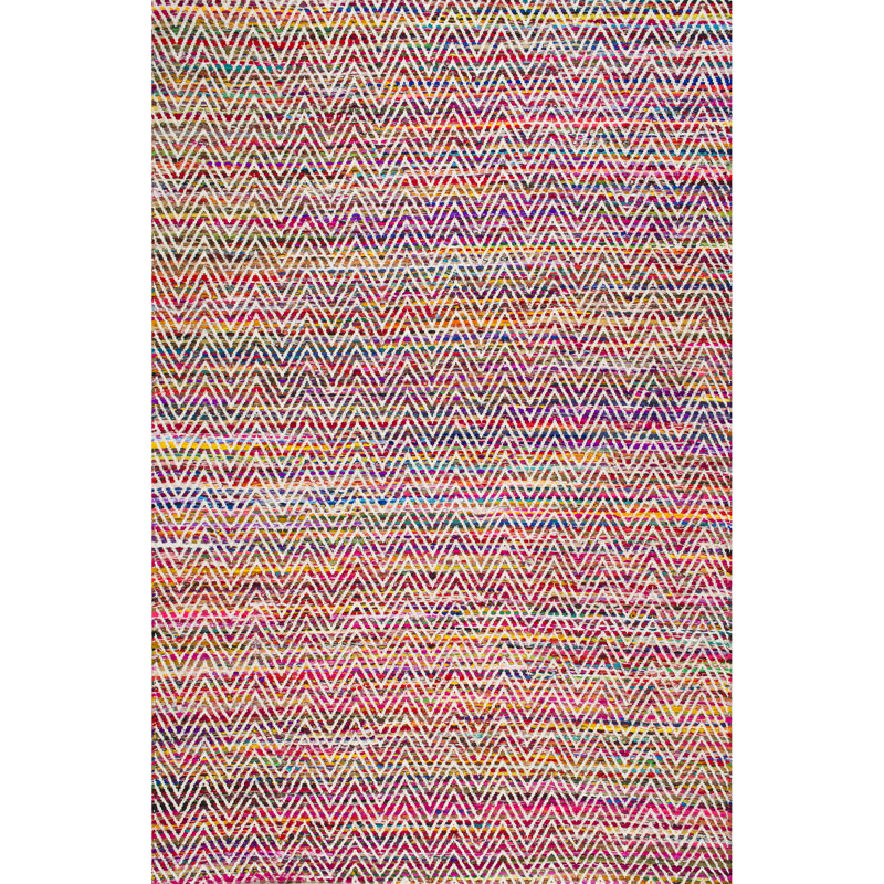 Tapis rouge / multicolore touffeté à la main Jymere, Rectangle 5 pi x 8 pi