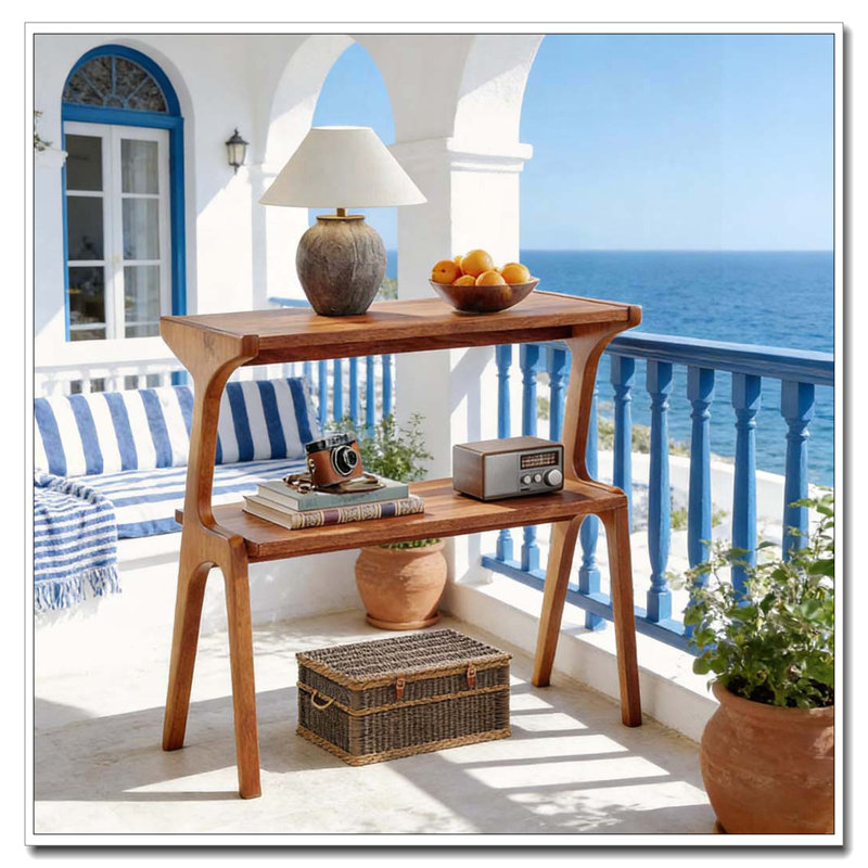 Table de rangement, table de bout compacte, table d'appoint en bois, Cerisier