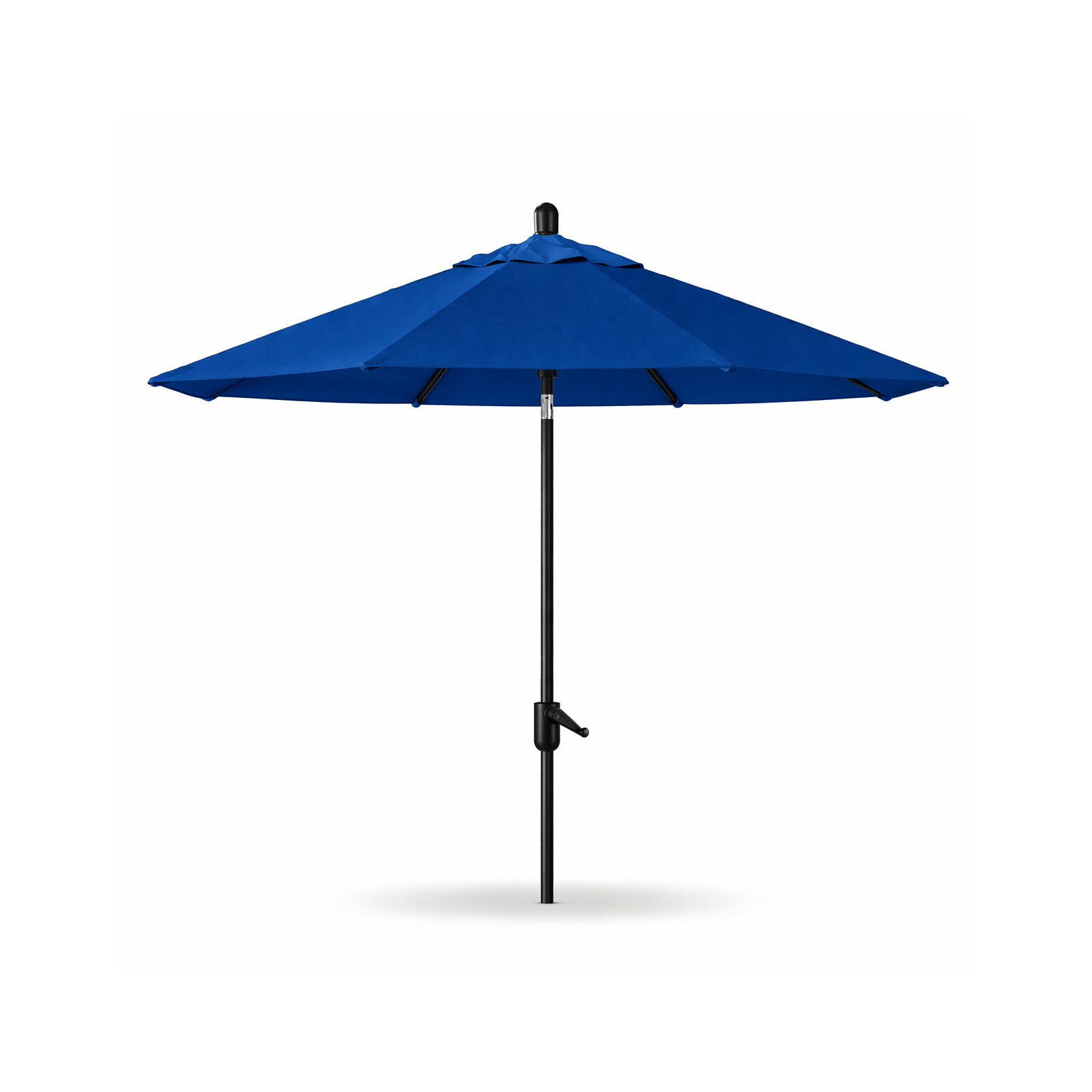 Natalie 8' 8" Market Sunbrella® Umbrella, Black Sapphire, Canvas Pacific Blue Sunbrella® Canvas