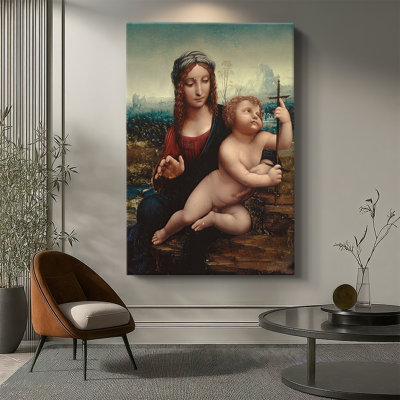 Madonna of the Yarnwinder - Toile tendue avec châssis par Leonardo Da Vinci