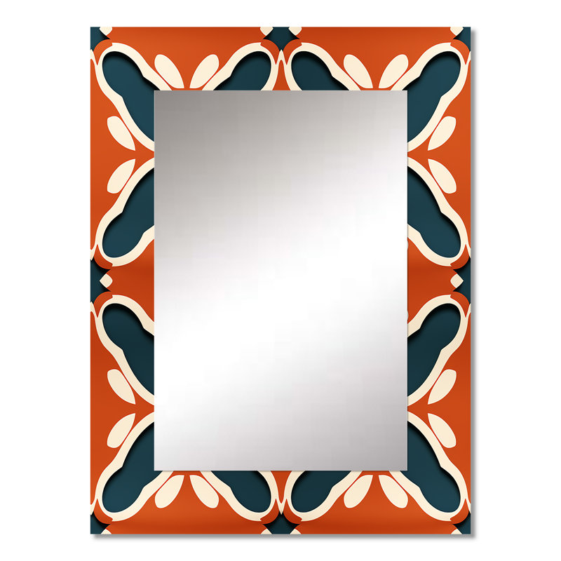 Terra Cotta Trellis Charm - miroir mural Paisley, miroir Glam, impression sur métal, 32 po x 24 po