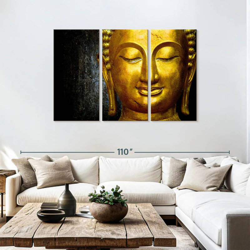 Adella Golden Buddha Statue, 48" H x 74" W